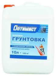 Грунтовка  G 101 проникающая. для  внутрен. работ Оптимист (син.этик)10 л , 1 шт.